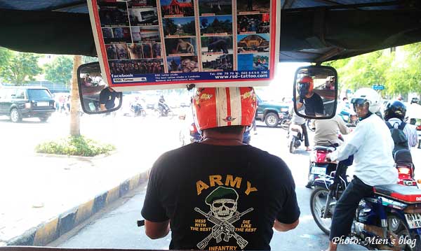 This stylish English-fluent Tuk Tuk driver charged me 2.5 times as much as normal price. Sure I was a tourist :-)