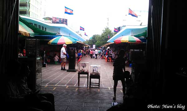 Looking out from inside the Central Market